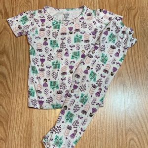 Just One You Carters‎ 2T Pajamas Princess Castle Flowers White Purple Green